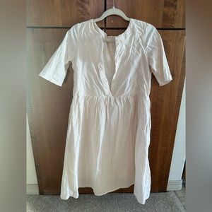 Cream 100% Cotton sweet salt knee length Dress